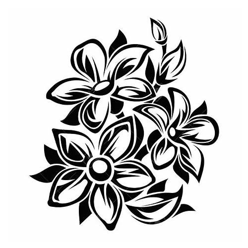 gambar bunga hitam putih 3d